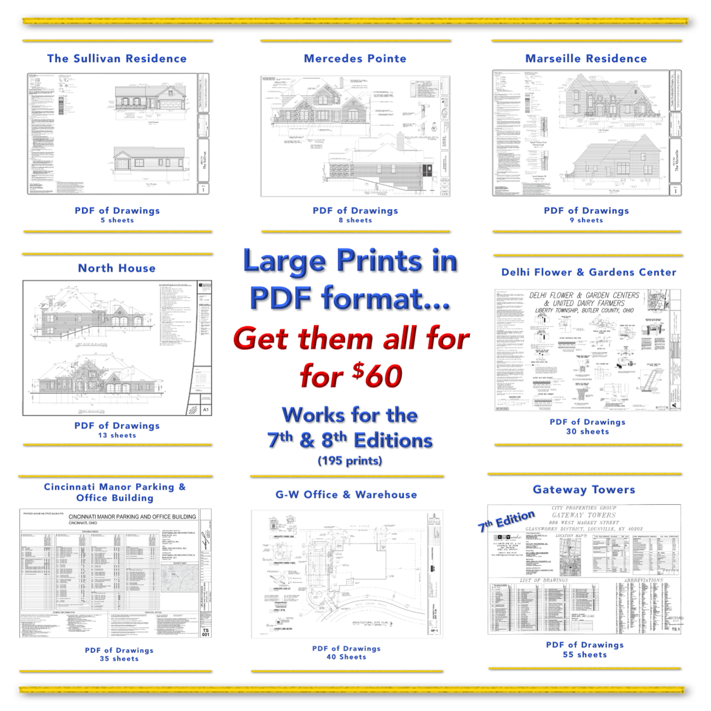BUNDLE...  Drawings for Print Reading for Construction, 7th or 8th Edition