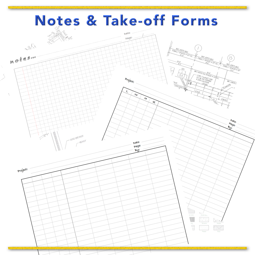 FREE... Notes  &  Take-off  Forms