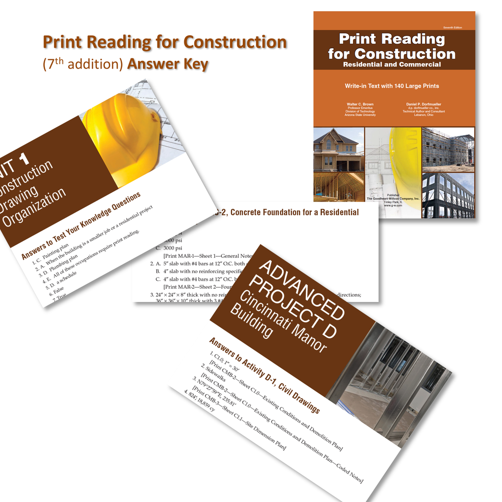 Print  Reading  for  Construction  Answer  Key  -  7th Edition